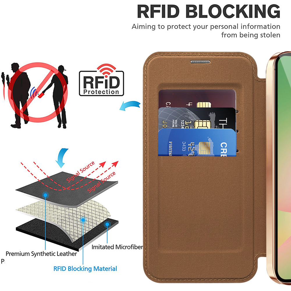 MagSafe-kotelo Samsung Galaxy A37 5G:lle, Techsuit, SmartMag Book, Ruskea