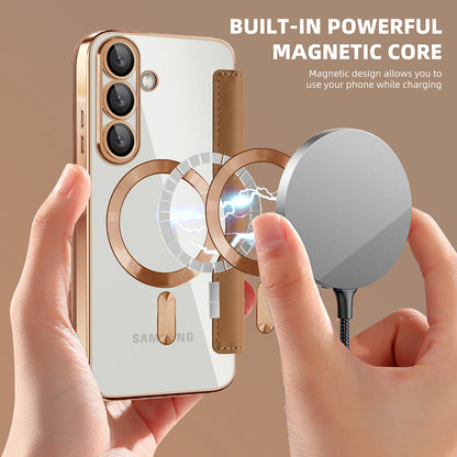 MagSafe-kotelo Samsung Galaxy A37 5G:lle, Techsuit, SmartMag Book, Ruskea