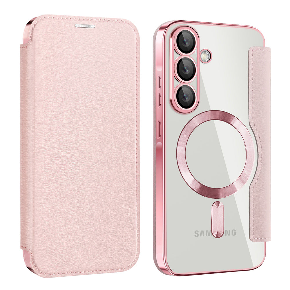 MagSafe-kotelo Samsung Galaxy A37 5G:lle, Techsuit, SmartMag Book, Pinkki