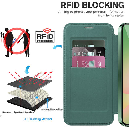 MagSafe-kotelo Samsung Galaxy A37 5G:lle, Techsuit, SmartMag Book, Vihreä