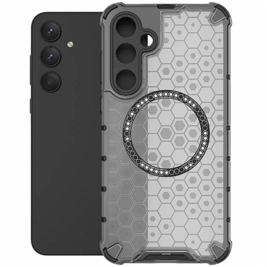 MagSafe-kuori Samsung Galaxy A55 5G A556:lle, Techsuit, HoneyComb Shield, Musta