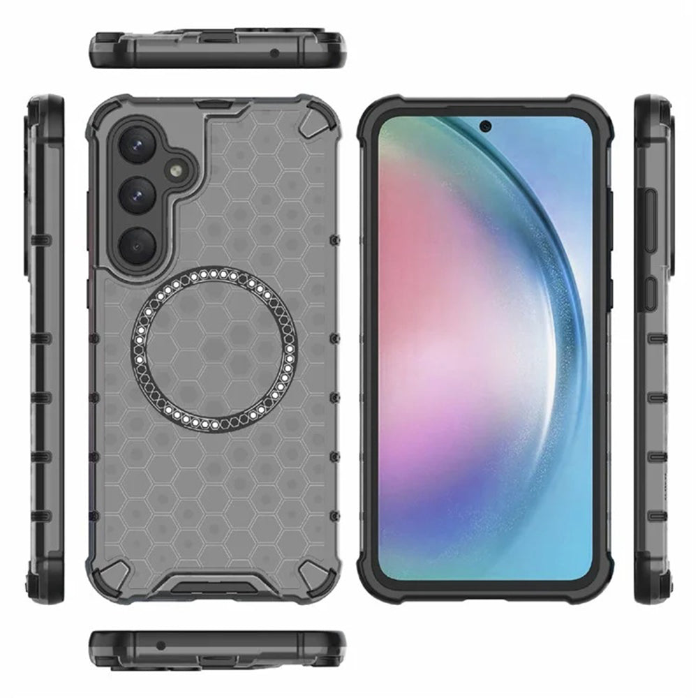 MagSafe Case for Samsung Galaxy A55 5G A556, Techsuit, HoneyComb Shield, Black
