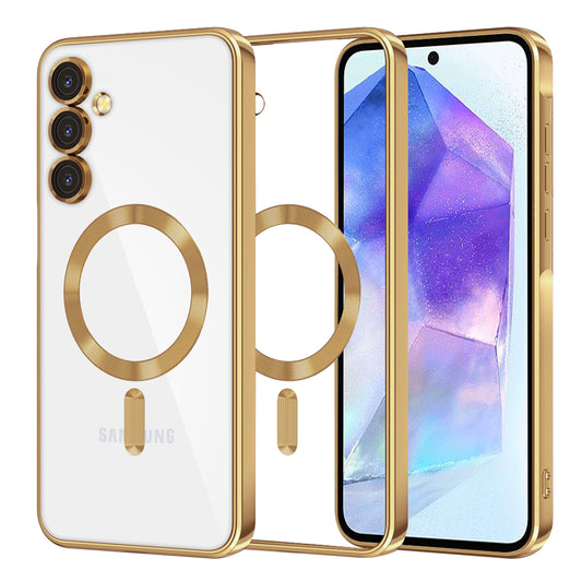 MagSafe-kuori Samsung Galaxy A55 5G A556:lle, Techsuit, Luxury Crystal, Kultainen