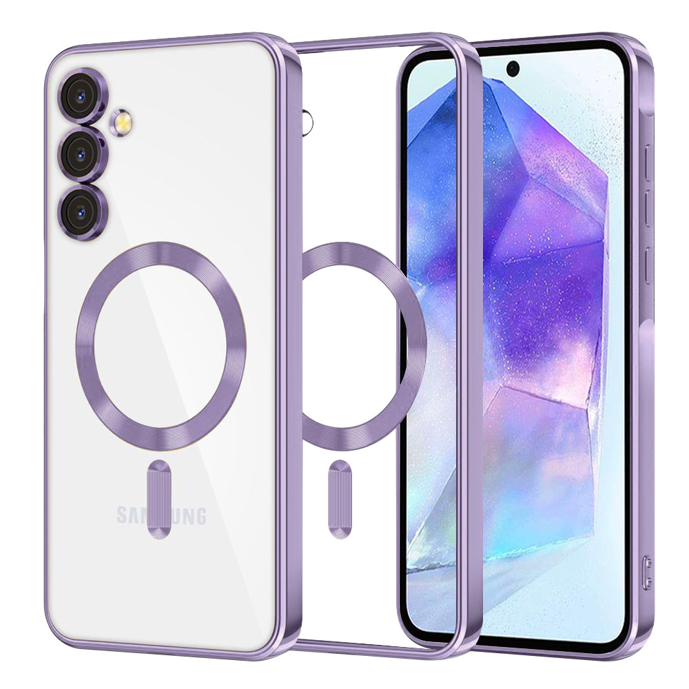 MagSafe-kuori Samsung Galaxy A55 5G A556:lle, Techsuit, Luxury Crystal, Vaaleanvioletti