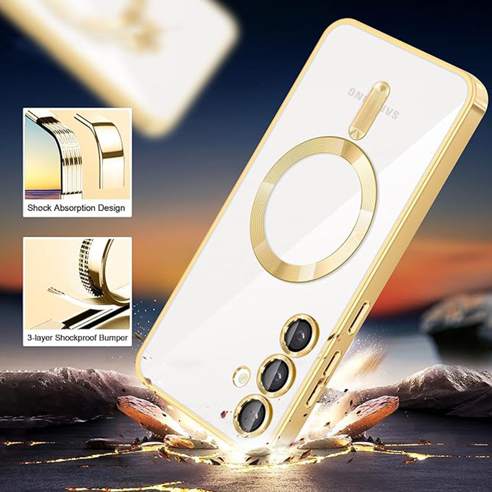 MagSafe-kuori Samsung Galaxy A55 5G A556:lle, Techsuit, Luxury Crystal, Vaaleanvioletti
