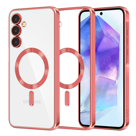 MagSafe-kuori Samsung Galaxy A55 5G A556:lle, Techsuit, Luxury Crystal, Punainen