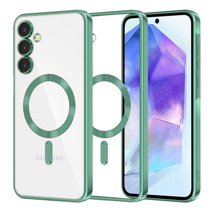 MagSafe-kuori Samsung Galaxy A55 5G A556:lle, Techsuit, Luxury Crystal, Vaaleanvihreä