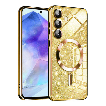 MagSafe-kuori Samsung Galaxy A55 5G A556:lle, Techsuit, Luxury Glitter, Kultainen