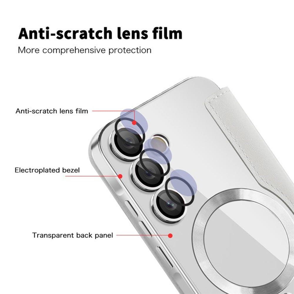 MagSafe-kuori Samsung Galaxy A55 5G A556:lle, Techsuit, SmartMag Book, Harmaa