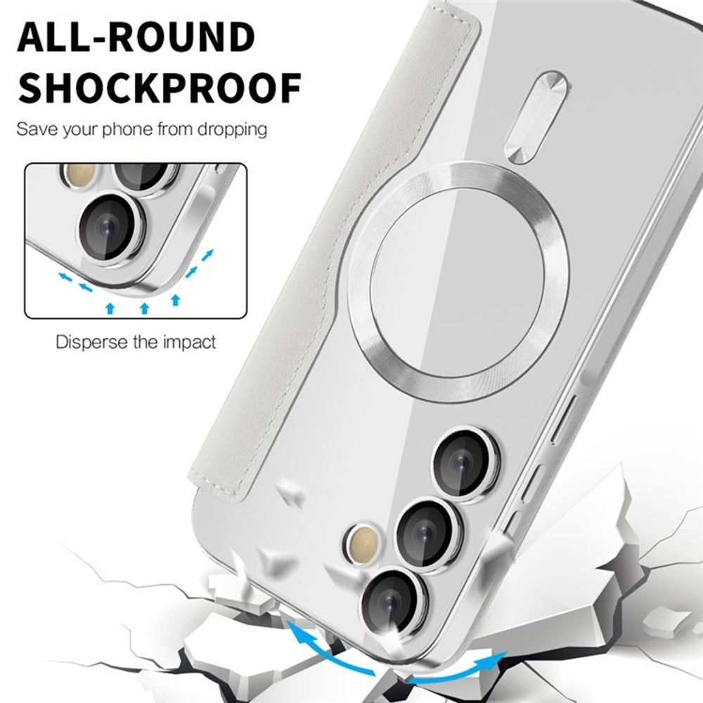 MagSafe-kuori Samsung Galaxy A55 5G A556:lle, Techsuit, SmartMag Book, Harmaa