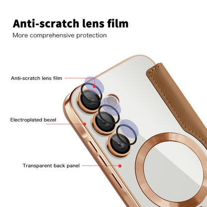 MagSafe-kuori Samsung Galaxy A55 5G A556:lle, Techsuit, SmartMag Book, Ruskea