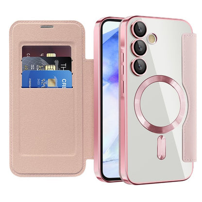 MagSafe-kuori Samsung Galaxy A55 5G A556:lle, Techsuit, SmartMag Book, Vaaleanpunainen
