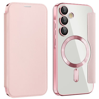MagSafe-kuori Samsung Galaxy A55 5G A556:lle, Techsuit, SmartMag Book, Vaaleanpunainen