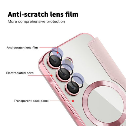 MagSafe-kuori Samsung Galaxy A55 5G A556:lle, Techsuit, SmartMag Book, Vaaleanpunainen