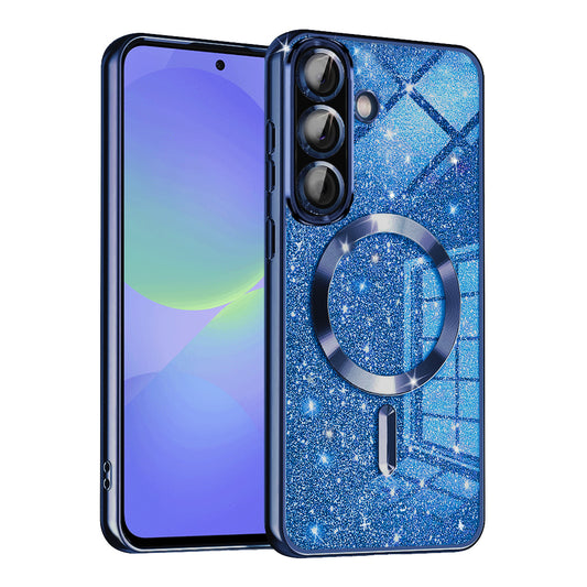 MagSafe-kuori Samsung Galaxy A56 A566 / A36 A366:lle, Techsuit, Luxury Glitter, Tummansininen