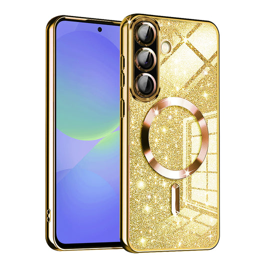 MagSafe-kuori Samsung Galaxy A56 A566 / A36 A366:lle, Techsuit, Luxury Glitter, Kulta