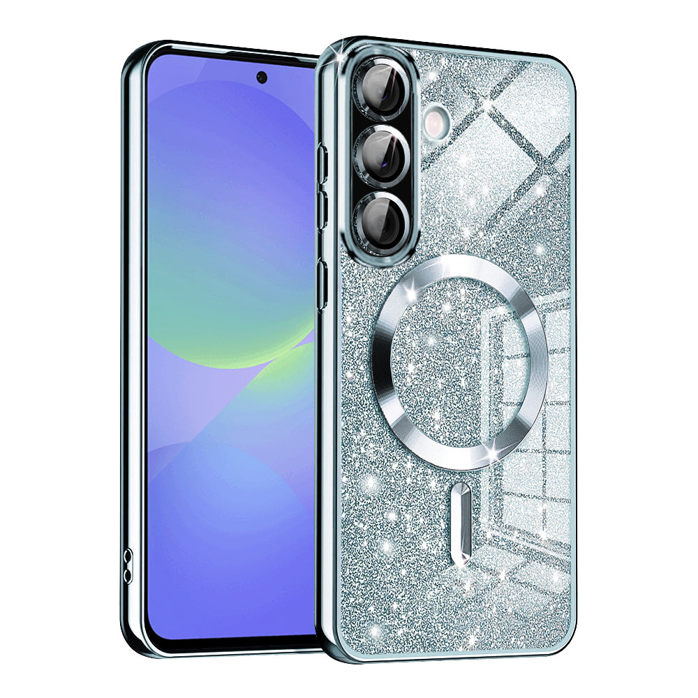 MagSafe Case for Samsung Galaxy A56 A566 / A36 A366, Techsuit, Luxury Glitter, Blue