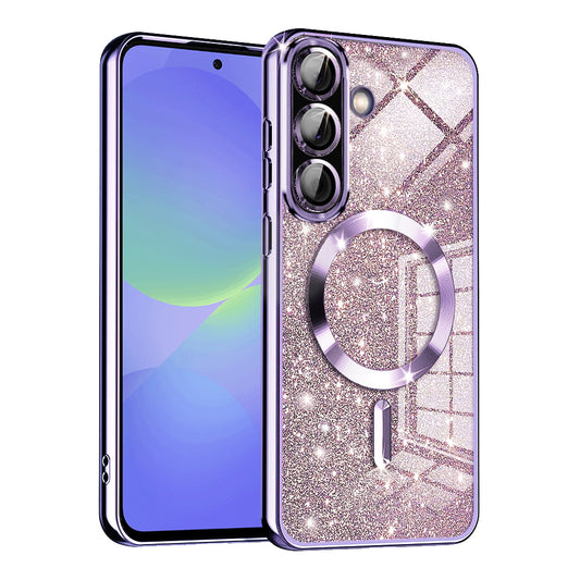 MagSafe-kuori Samsung Galaxy A56 A566 / A36 A366:lle, Techsuit, Luxury Glitter, Vaaleanvioletti
