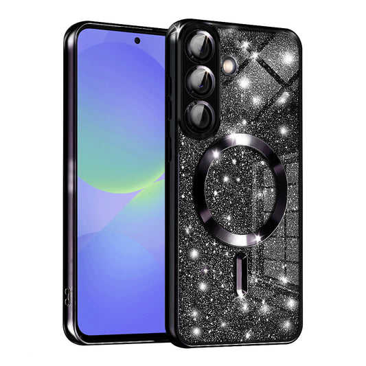 MagSafe-kuori Samsung Galaxy A56 A566 / A36 A366:lle, Techsuit, Luxury Glitter, Musta