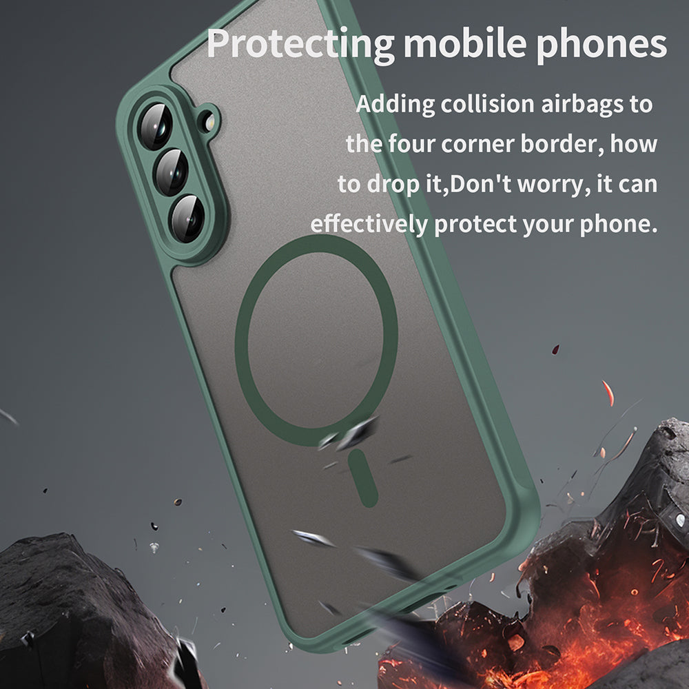 MagSafe-kuori Samsung Galaxy A56 A566:lle, Techsuit, HaloFrost II, Vihreä