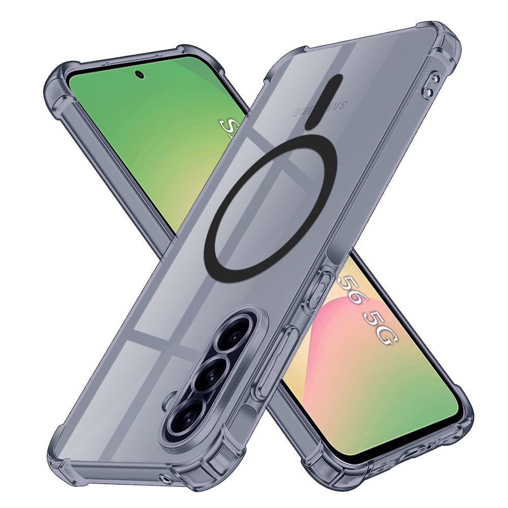 MagSafe-kuori Samsung Galaxy A56 A566:lle, Techsuit, Iskunkestävä Kirkas, Savunharmaa
