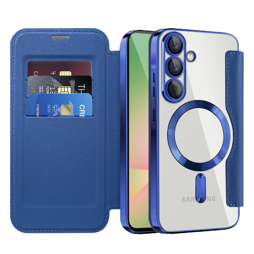 MagSafe-kuori Samsung Galaxy A56 A566:lle, Techsuit, SmartMag Book, Sininen
