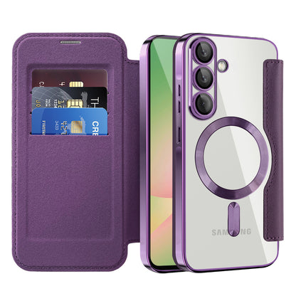 MagSafe-kuori Samsung Galaxy A56 A566:lle, Techsuit, SmartMag Book, Violetti