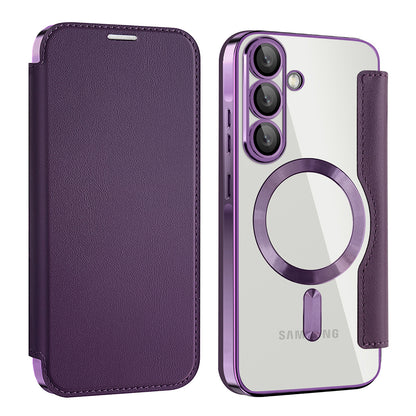 MagSafe-kuori Samsung Galaxy A56 A566:lle, Techsuit, SmartMag Book, Violetti