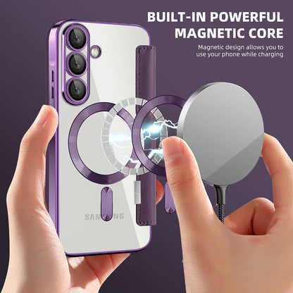 MagSafe-kuori Samsung Galaxy A56 A566:lle, Techsuit, SmartMag Book, Violetti