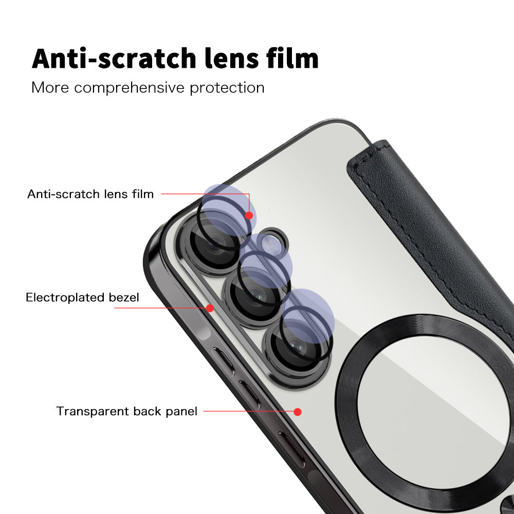 MagSafe Case for Samsung Galaxy A56 A566, Techsuit, SmartMag Book, Black