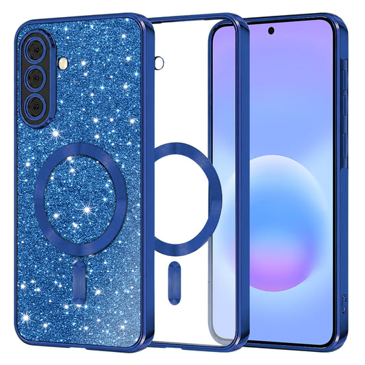 MagSafe-kuori Samsung Galaxy A57 5G:lle, Techsuit, Luxury Glitter, Tummansininen