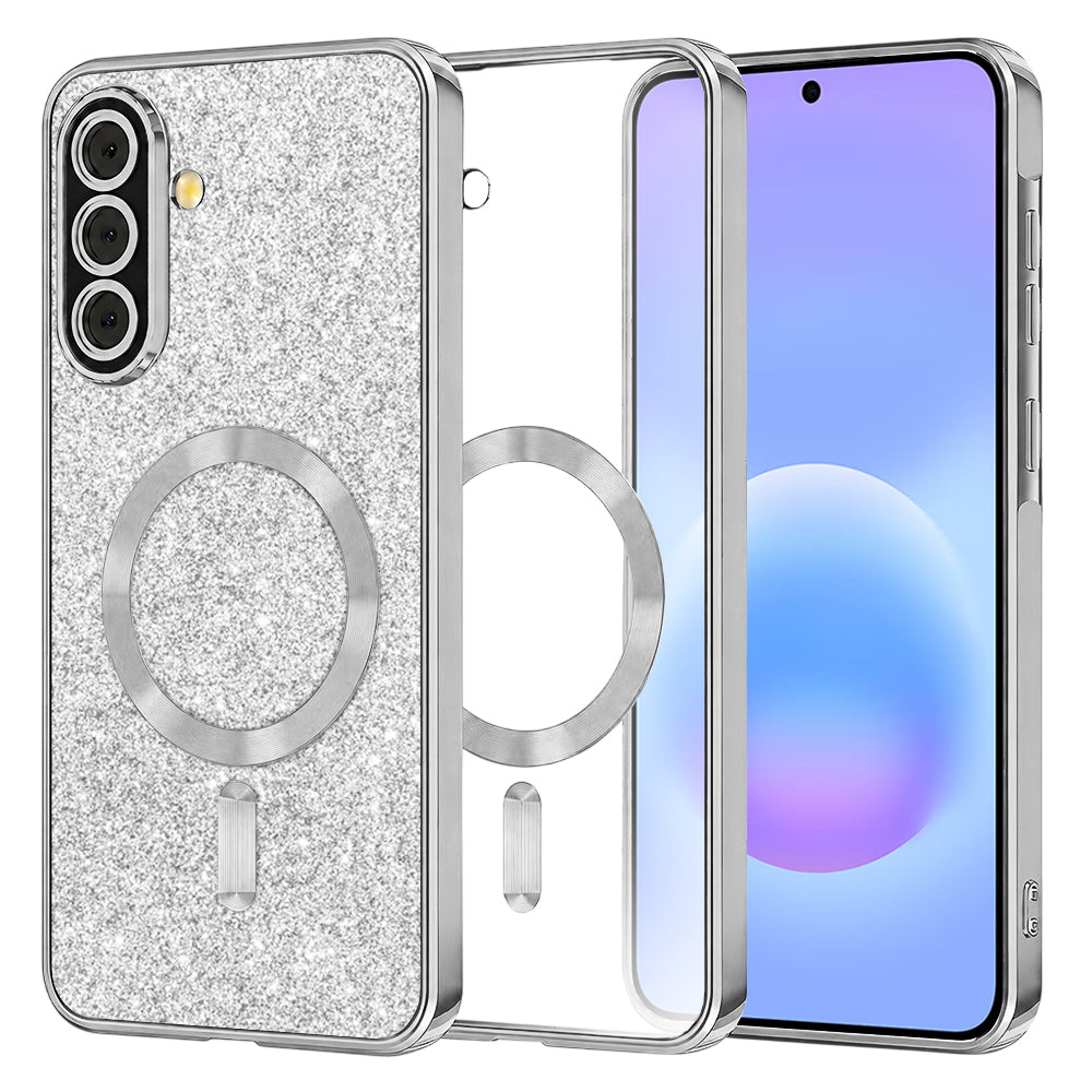 MagSafe-kuori Samsung Galaxy A57 5G:lle, Techsuit, Luxury Glitter, Hopea