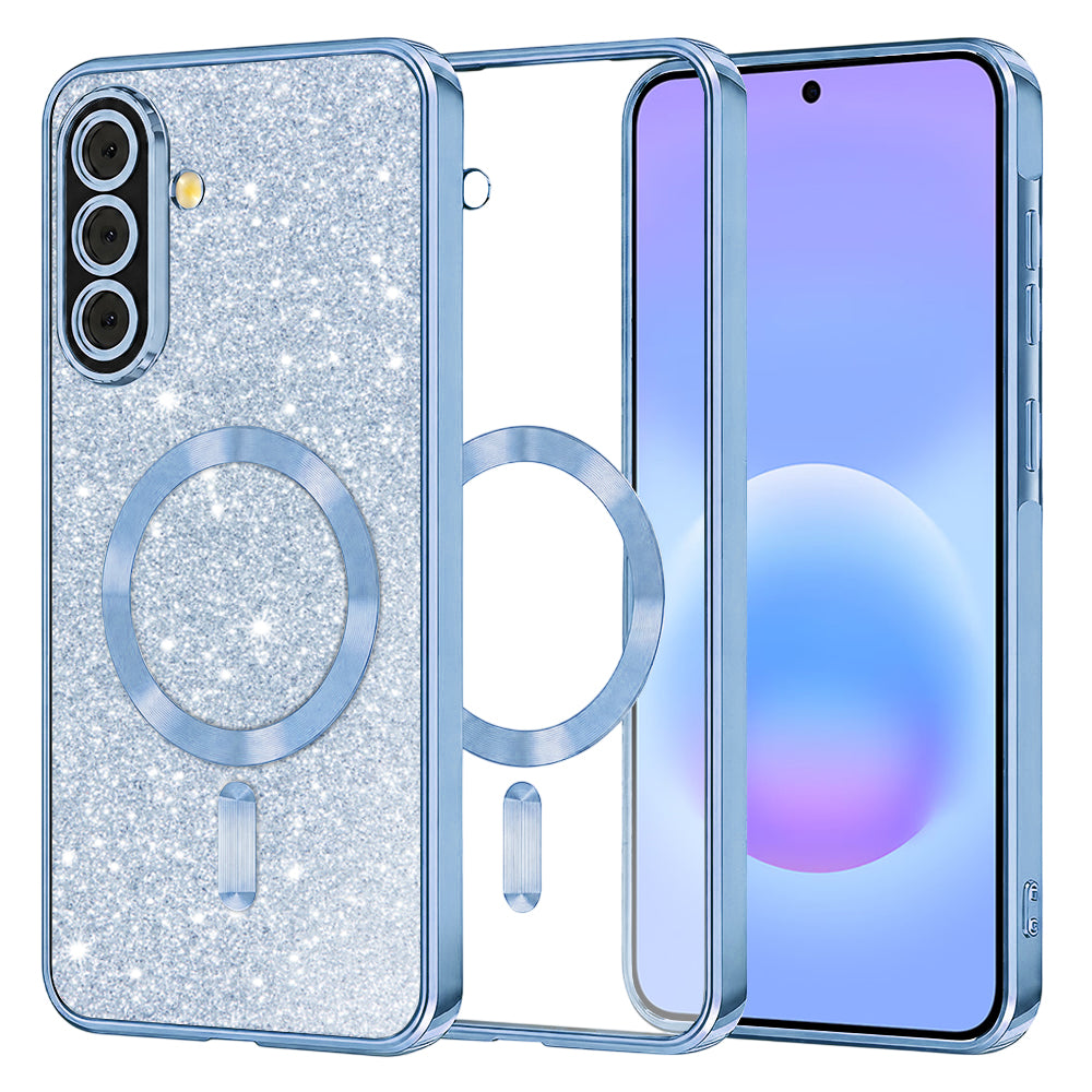 MagSafe-kuori Samsung Galaxy A57 5G:lle, Techsuit, Luxury Glitter, Bleu