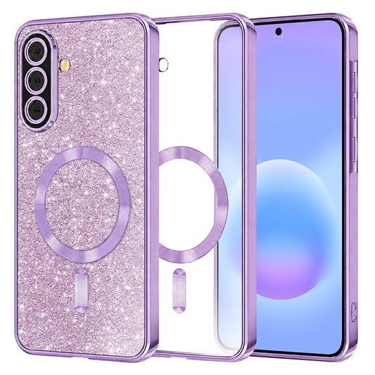 MagSafe-kuori Samsung Galaxy A57 5G:lle, Techsuit, Luxury Glitter, Vaaleanvioletti