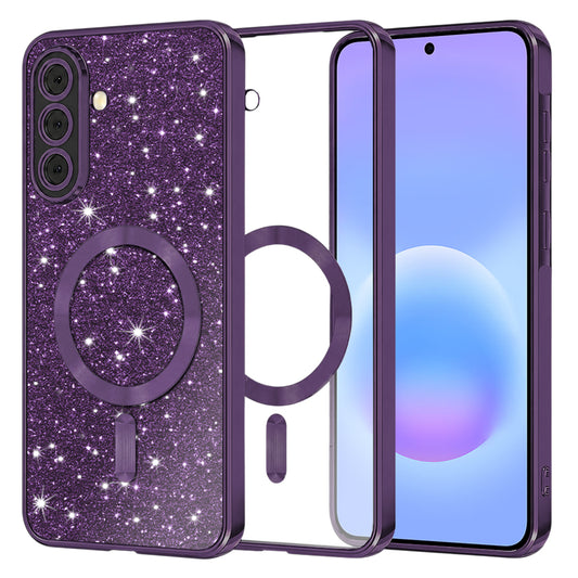 MagSafe-kuori Samsung Galaxy A57 5G:lle, Techsuit, Luxury Glitter, Tummanvioletti