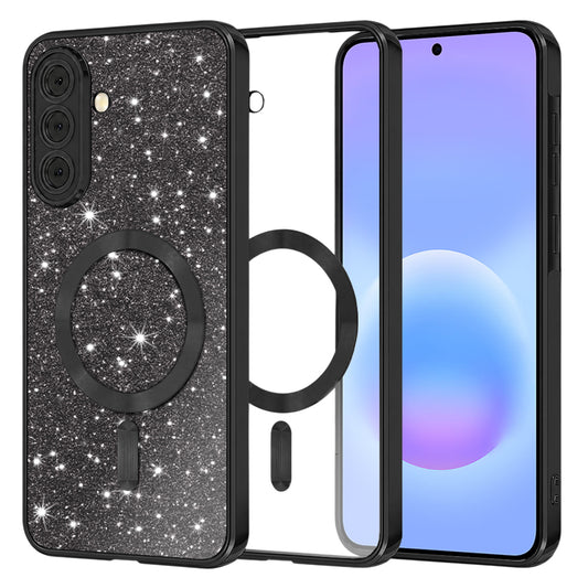 MagSafe-kuori Samsung Galaxy A57 5G:lle, Techsuit, Luxury Glitter, Musta