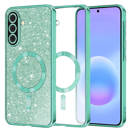 MagSafe-kuori Samsung Galaxy A57 5G:lle, Techsuit, Luxury Glitter, Vaaleanvihreä