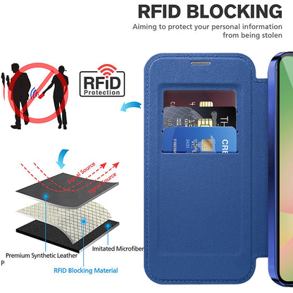 MagSafe Case for Samsung Galaxy A57 5G, Techsuit, SmartMag Book, Blue