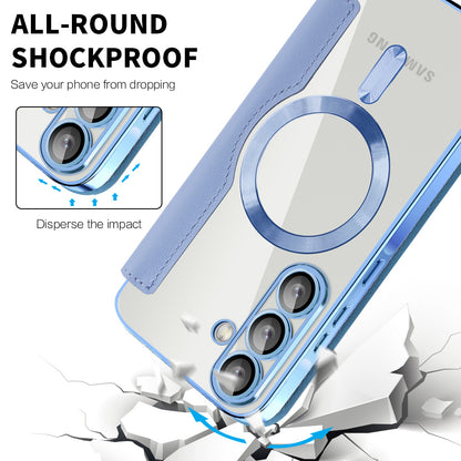 MagSafe Case for Samsung Galaxy A57 5G, Techsuit, SmartMag Book, Blue