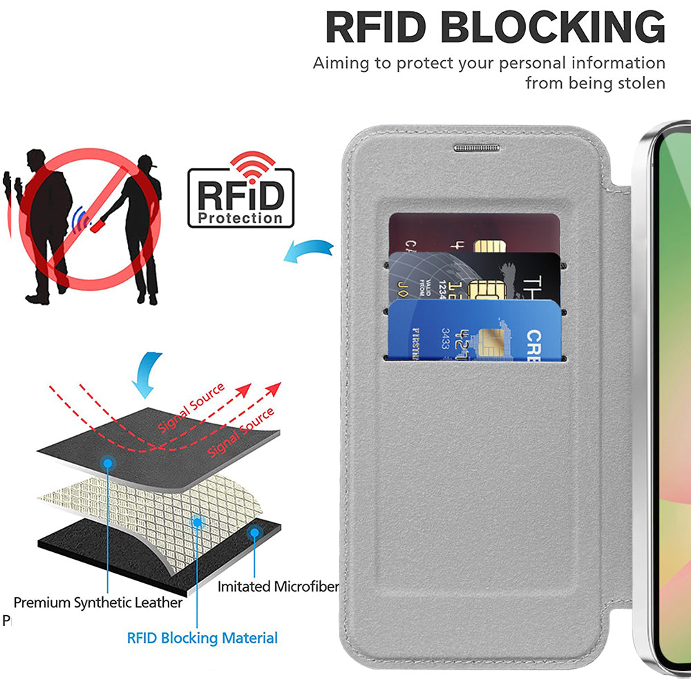 MagSafe-kotelo Samsung Galaxy A57 5G:lle, Techsuit, SmartMag Book, Harmaa