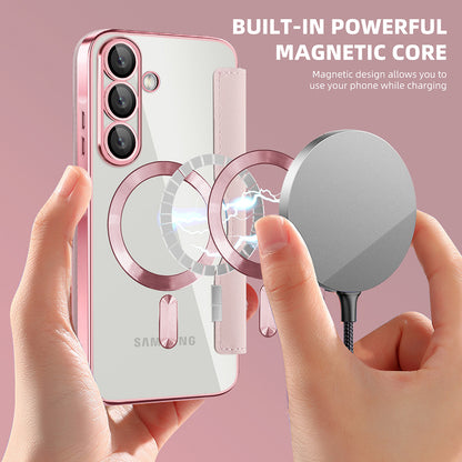 MagSafe-kotelo Samsung Galaxy A57 5G:lle, Techsuit, SmartMag Book, Pinkki