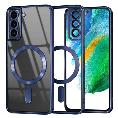 MagSafe Case for Samsung Galaxy S21 FE 5G G990, Techsuit, Luxury Crystal, Dark Blue