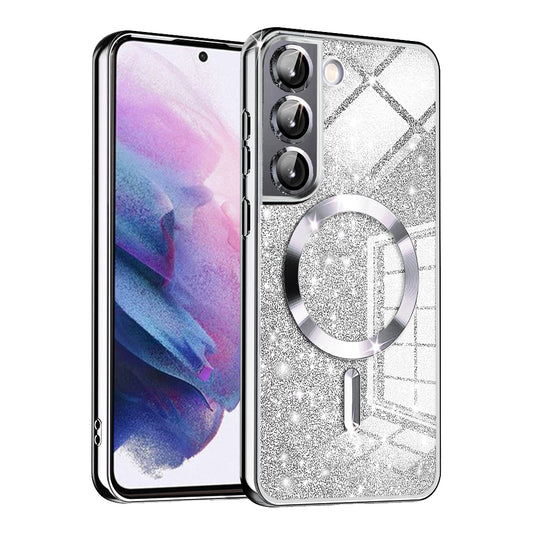 MagSafe-kuori Samsung Galaxy S21 FE 5G G990:lle, Techsuit, Luxury Glitter, Hopea