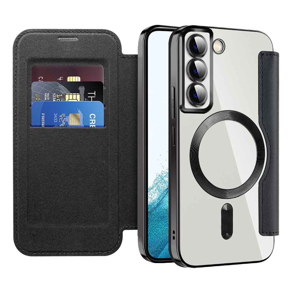 MagSafe-kuori Samsung Galaxy S22 5G S901:lle, Techsuit, SmartMag Book, Musta