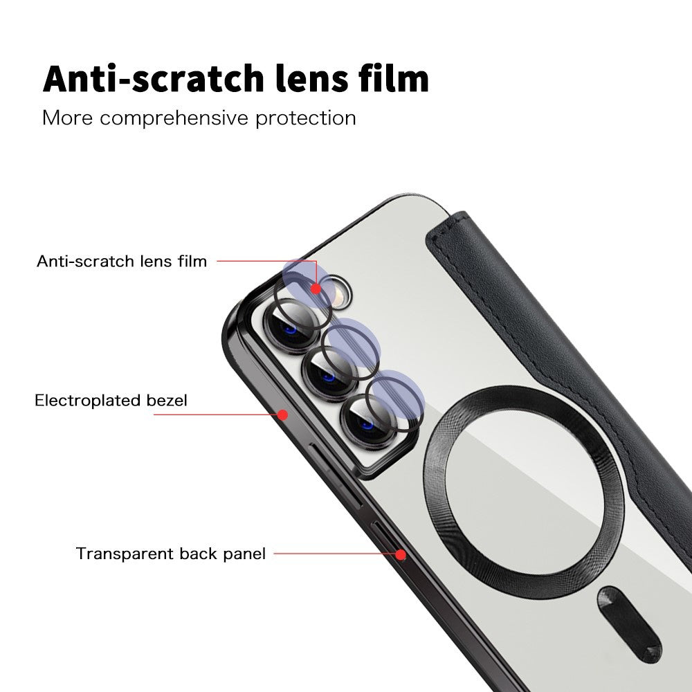 MagSafe-kuori Samsung Galaxy S22 5G S901:lle, Techsuit, SmartMag Book, Musta