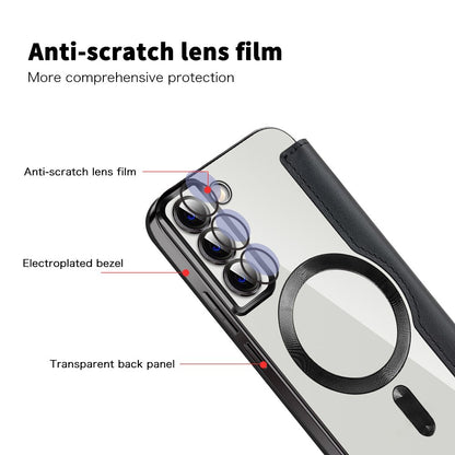 MagSafe-kuori Samsung Galaxy S22 5G S901:lle, Techsuit, SmartMag Book, Musta