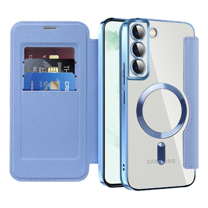 MagSafe-kuori Samsung Galaxy S22+ 5G S906:lle, Techsuit, SmartMag Book, Sininen