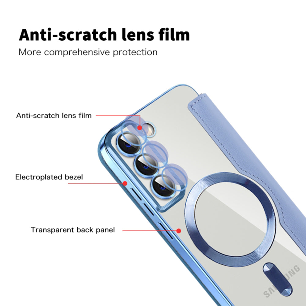 MagSafe-kuori Samsung Galaxy S22+ 5G S906:lle, Techsuit, SmartMag Book, Sininen