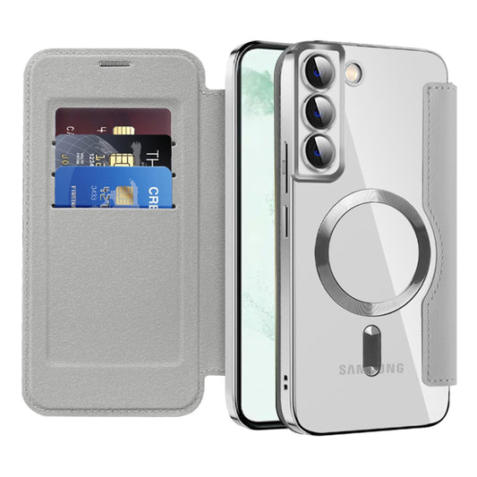 MagSafe-kuori Samsung Galaxy S22+ 5G S906:lle, Techsuit, SmartMag Book, Harmaa