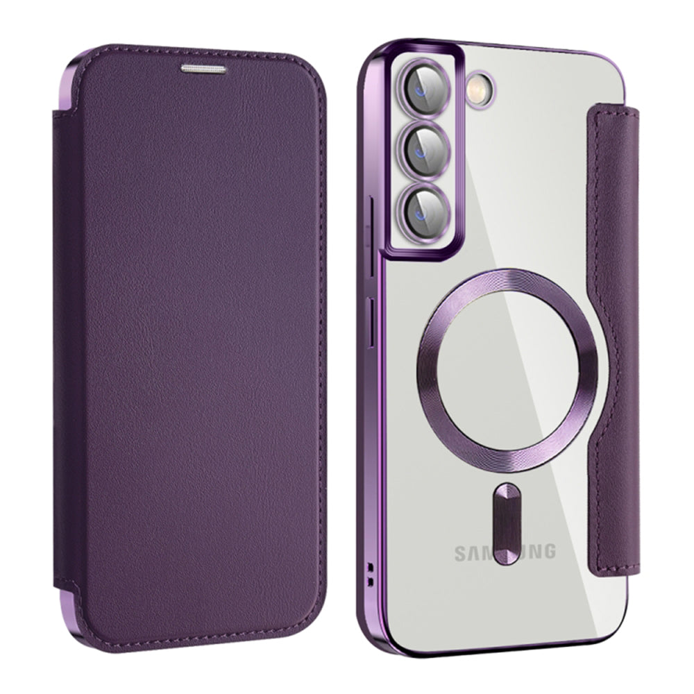 MagSafe-kuori Samsung Galaxy S22+ 5G S906:lle, Techsuit, SmartMag Book, Violetti